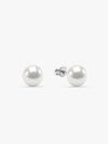 Silver White Pearl Earrings