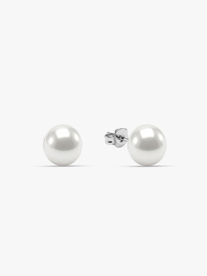 Silver White Pearl Earrings
