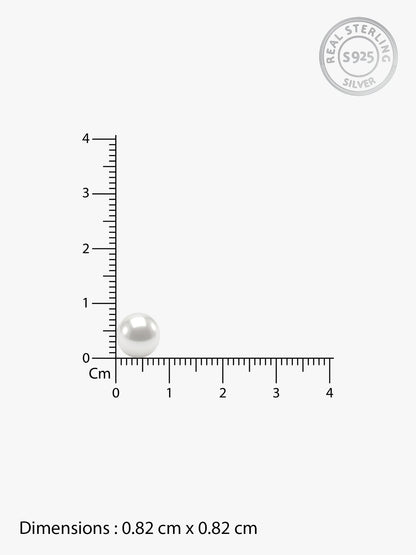 Silver White Pearl Earrings