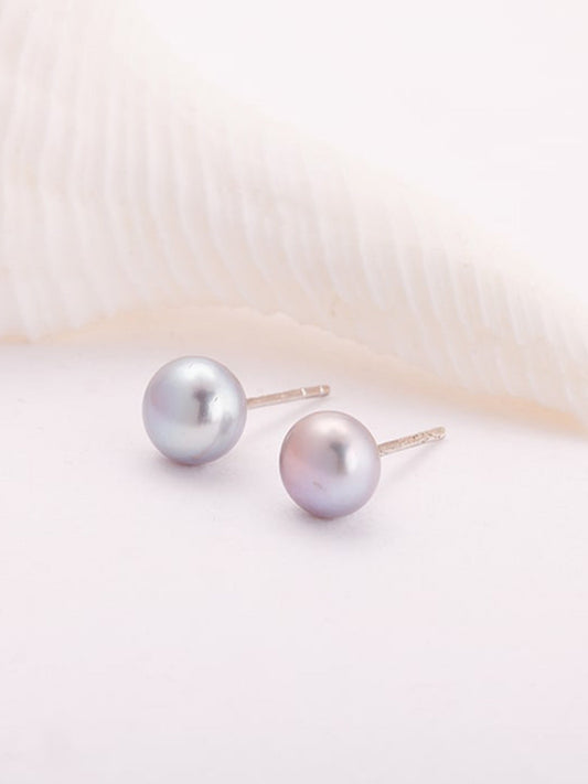 Silver Grey Pearl Earrings