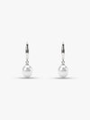 Silver White Pearl Drop Earrings