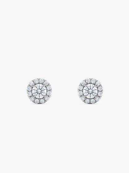 Silver Zircon Studded Elegant Stud Earrings