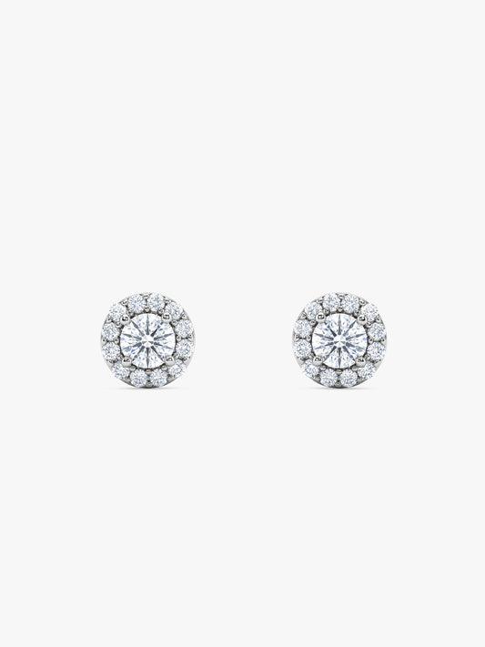 Silver Zircon Studded Elegant Stud Earrings