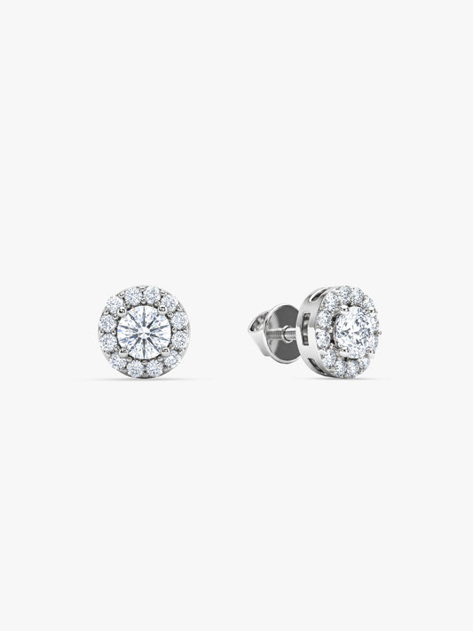 Silver Zircon Studded Elegant Stud Earrings