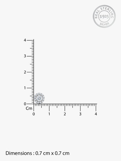 Silver Zircon Studded Elegant Stud Earrings