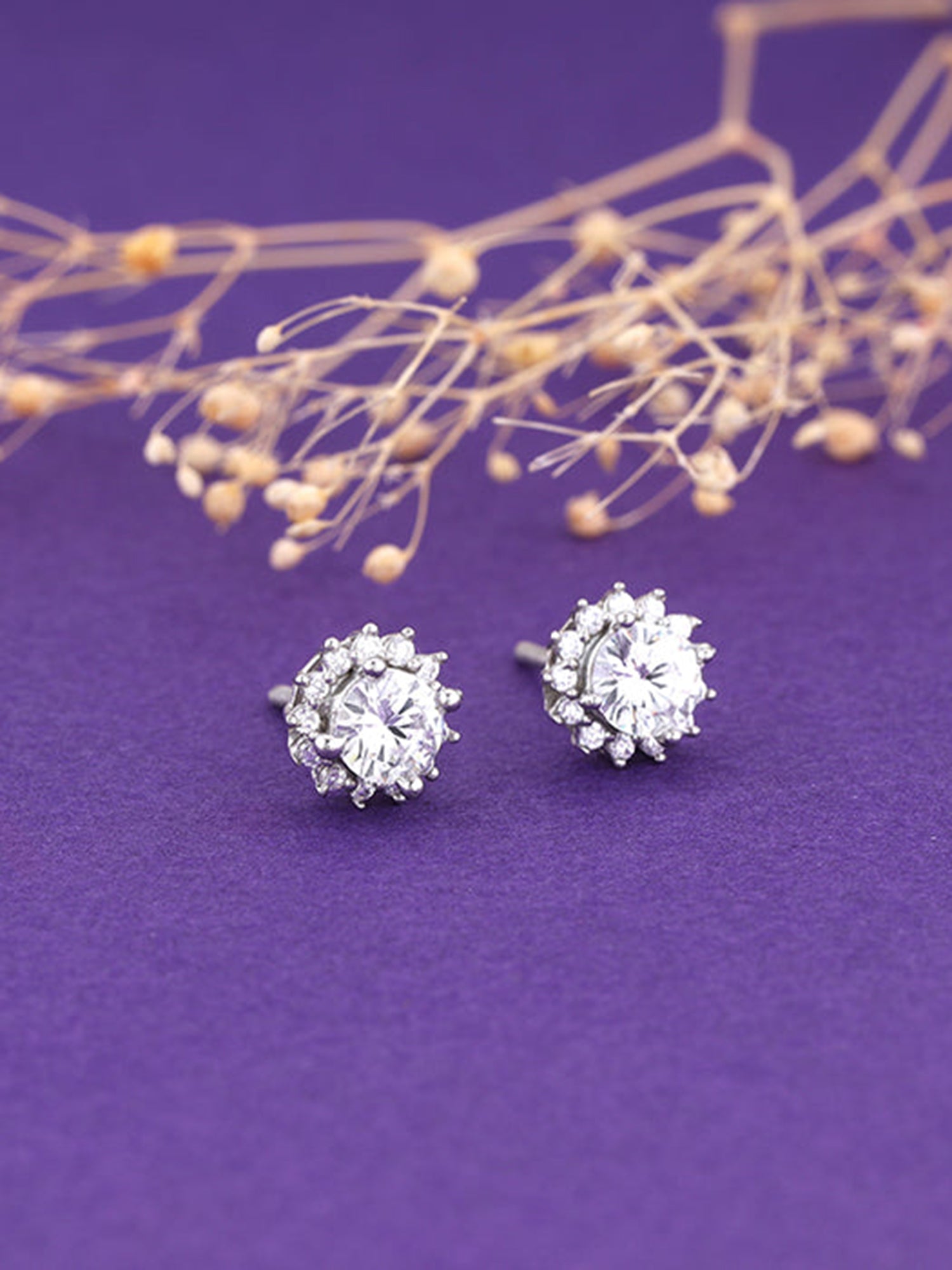 Zircon Shining Flower Earring