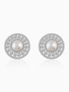 Silver Solitaire Pearl Studs