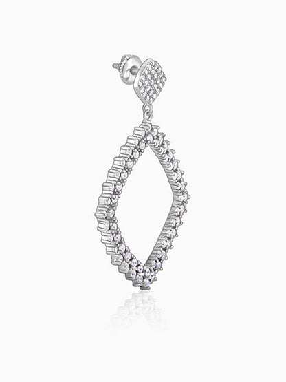 Silver Geometry Drop Earrings