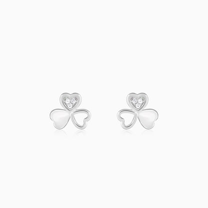 Silver Floral Hearts Earrings