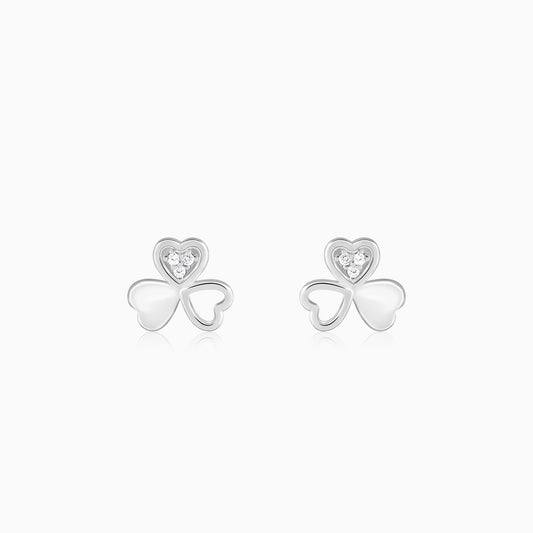 Silver Floral Hearts Earrings
