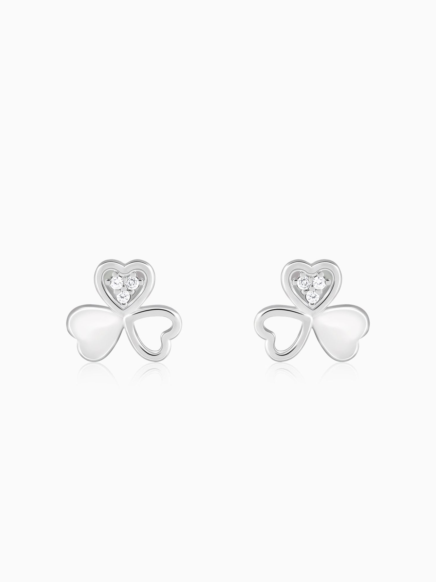 Silver Floral Hearts Earrings