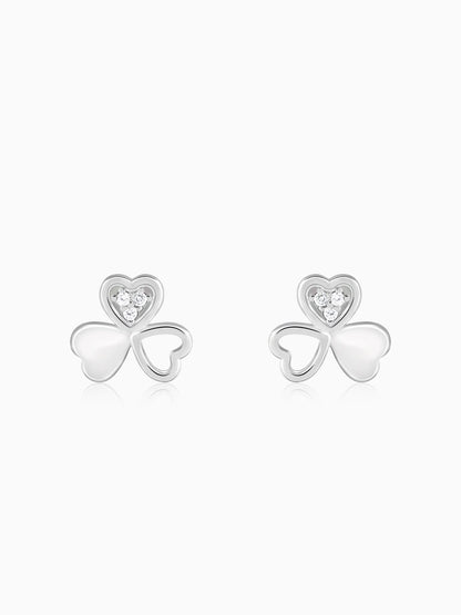 Silver Floral Hearts Earrings
