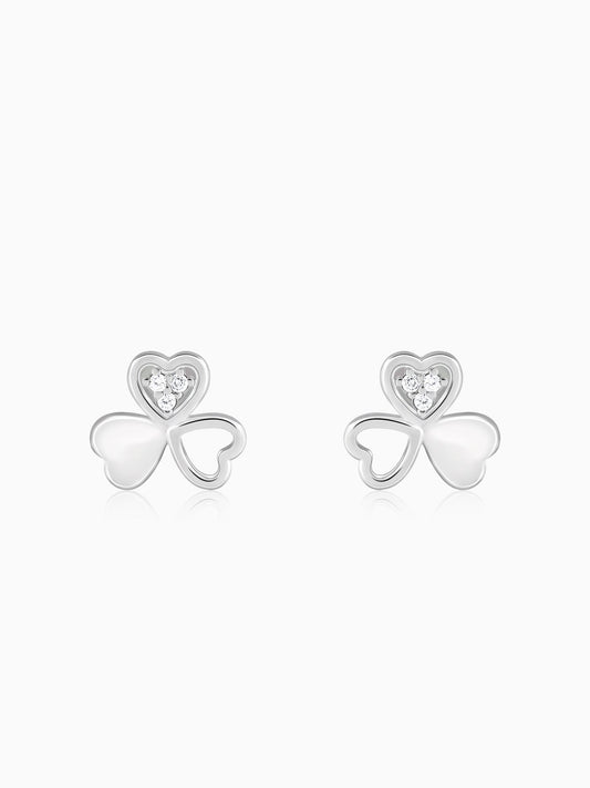 Silver Floral Hearts Earrings