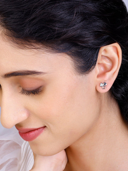Silver Floral Hearts Earrings