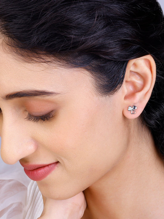 Silver Floral Hearts Earrings