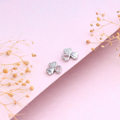 Silver Floral Hearts Earrings