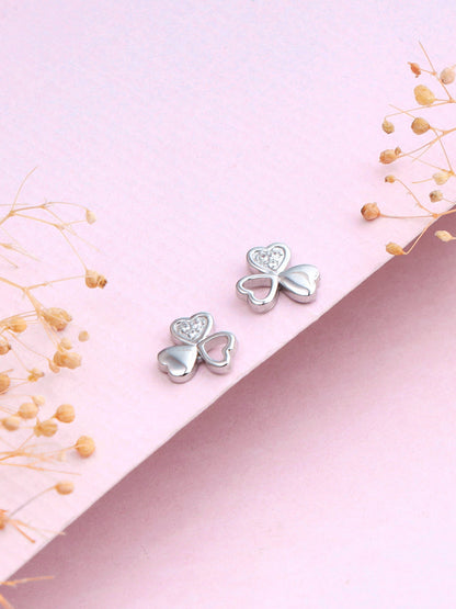 Silver Floral Hearts Earrings
