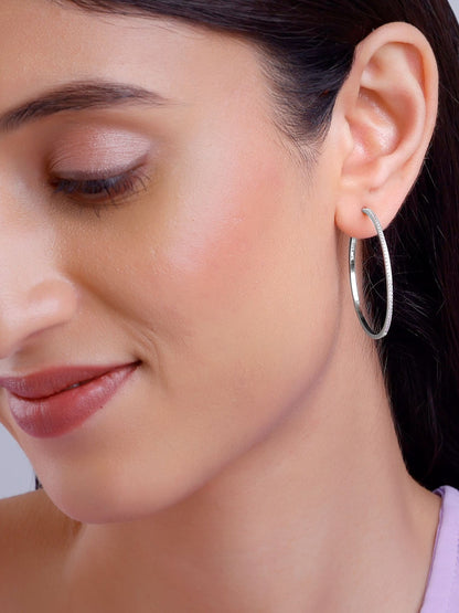 Silver Studded Hoop Earrings
