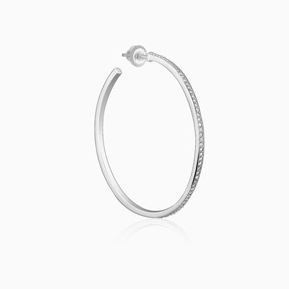 Silver Studded Hoop Earrings