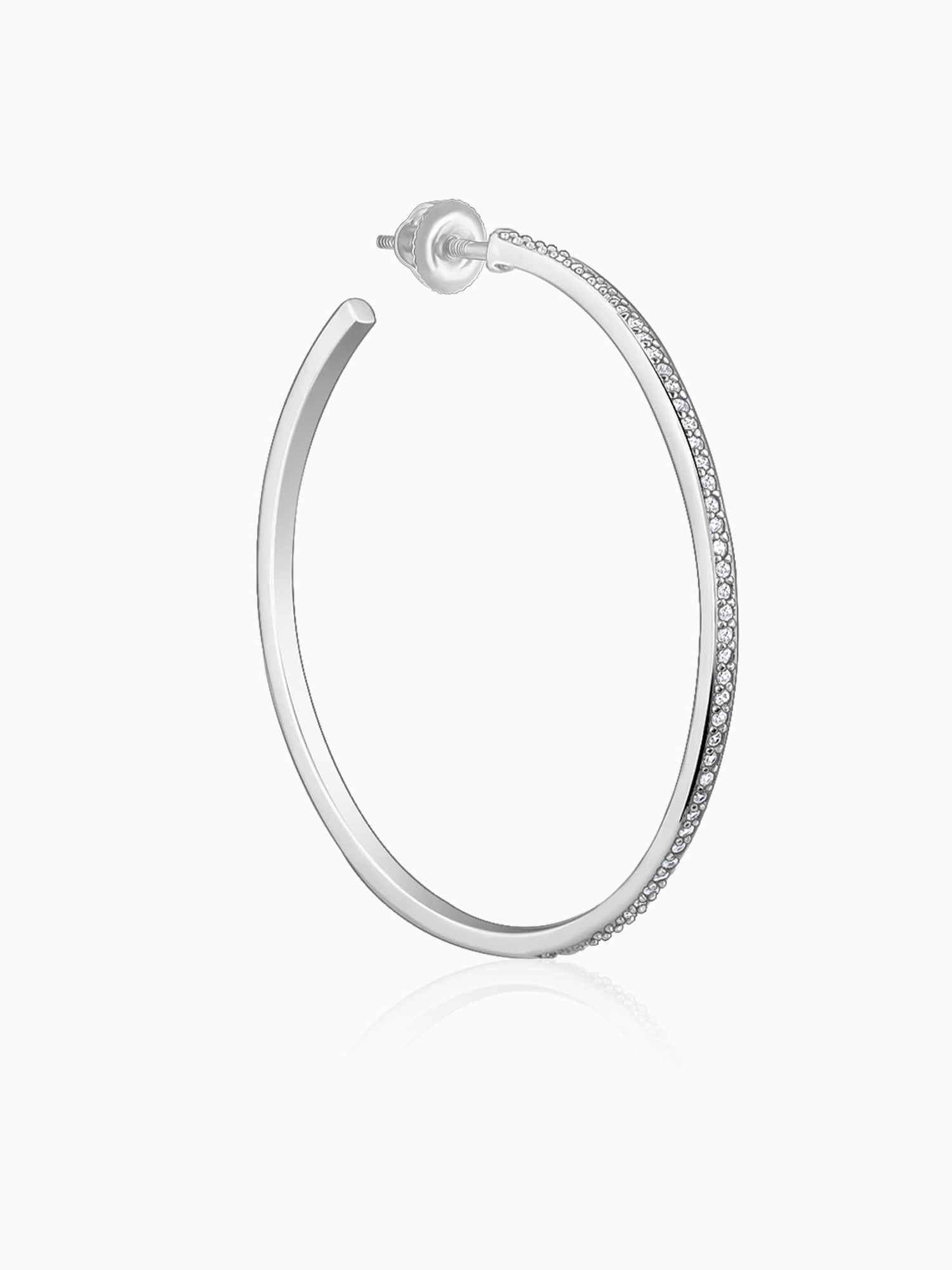 Silver Studded Hoop Earrings