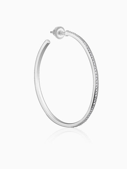 Silver Studded Hoop Earrings