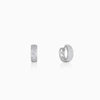 Silver Glittering Huggies Earrings