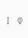 Silver Glittering Huggies Earrings