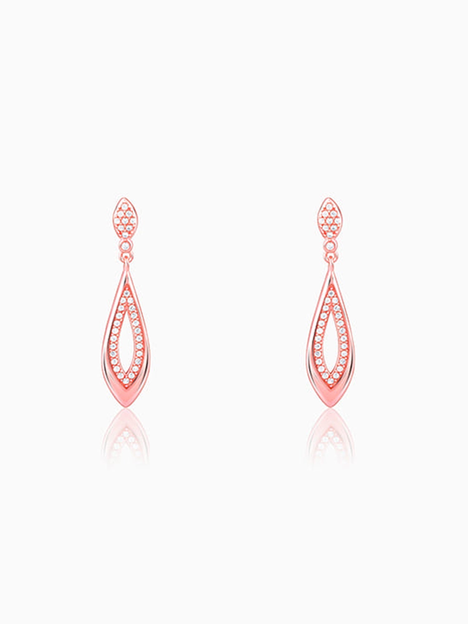 Rose Gold Halo Drop Earrings