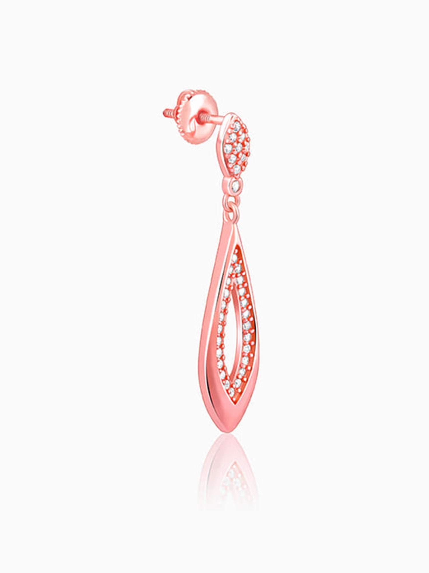 Rose Gold Halo Drop Earrings