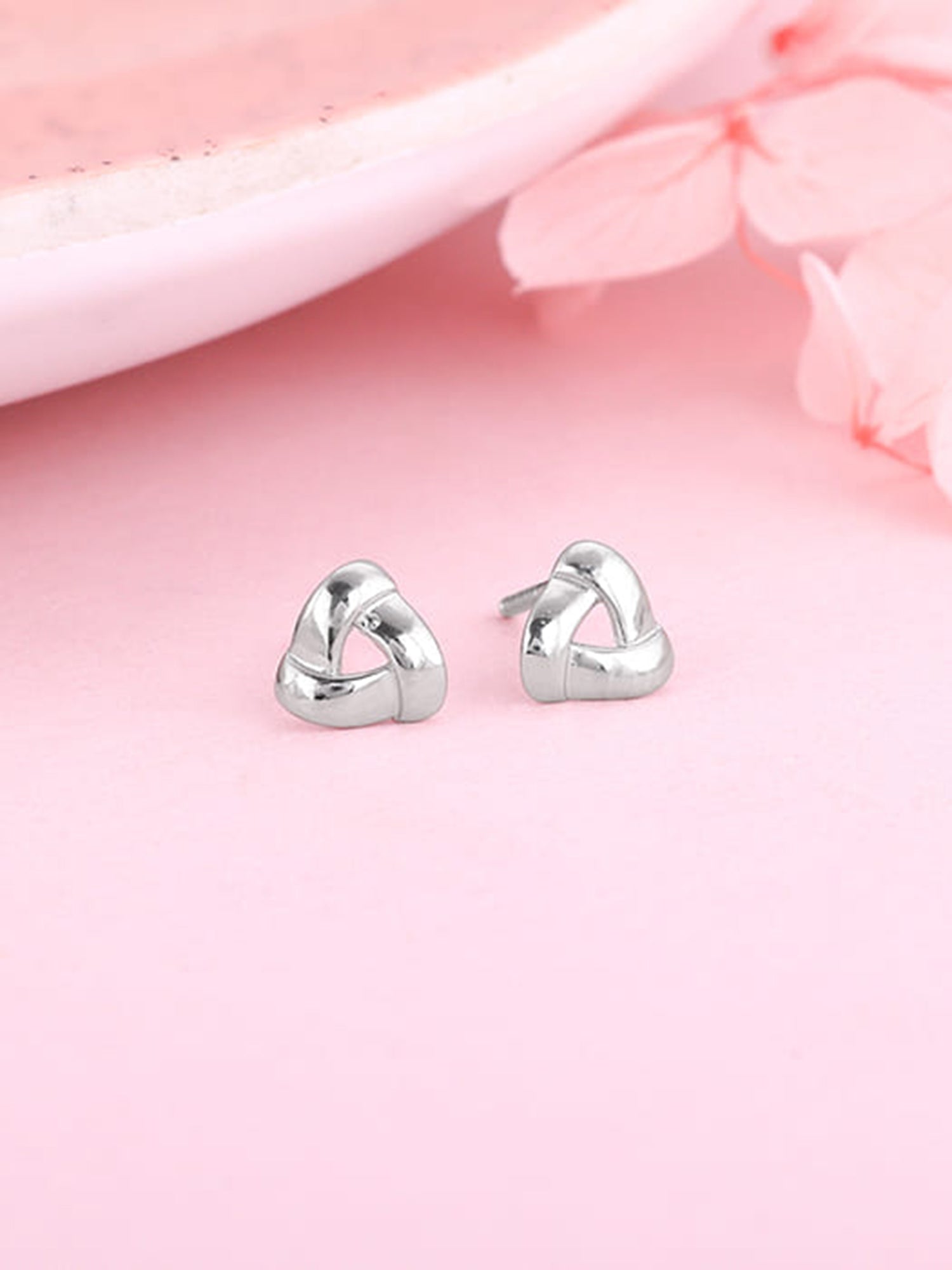 Silver Triangulum Stud Earrings