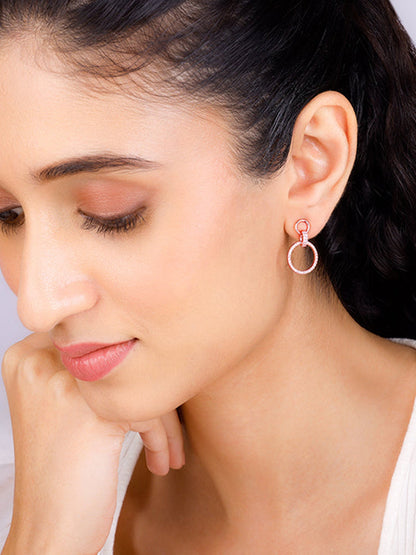 Rose Gold Shiny Drop Earrings