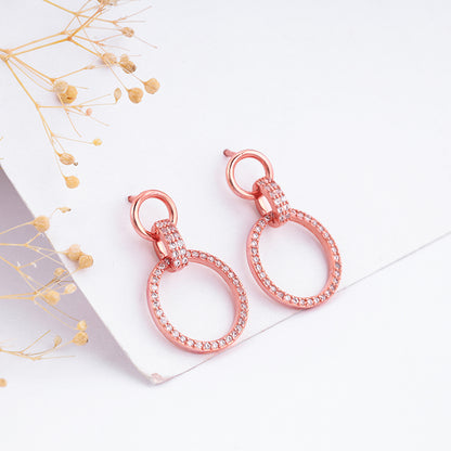 Rose Gold Shiny Drop Earrings