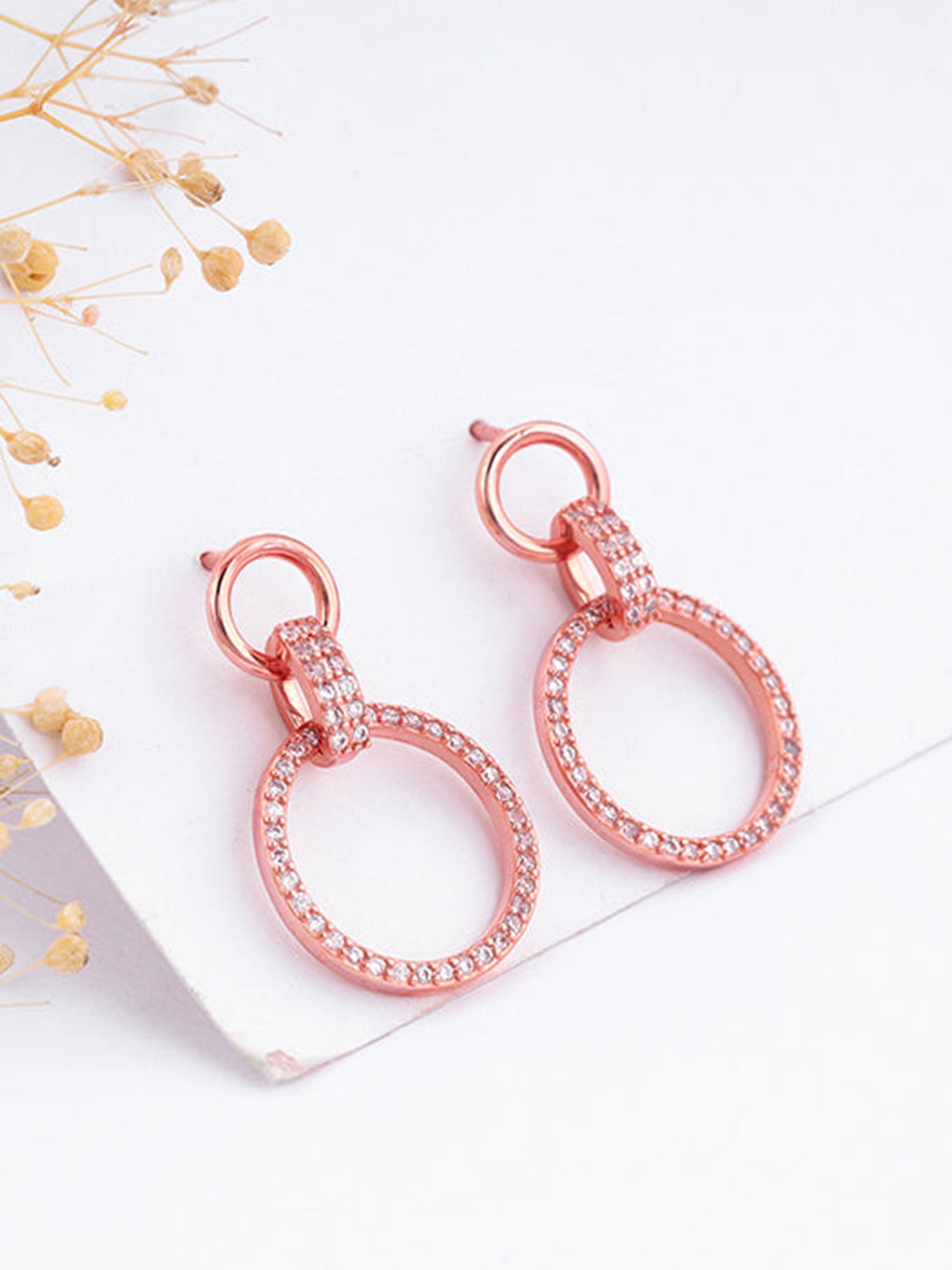 Rose Gold Shiny Drop Earrings