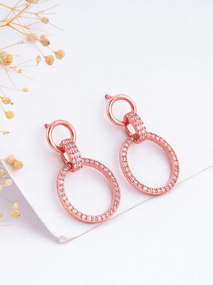 Rose Gold Shiny Drop Earrings