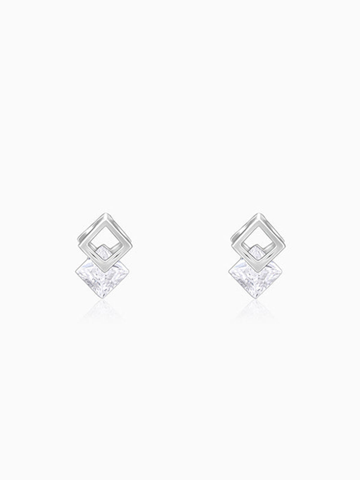 Silver Quadrangle Earrings