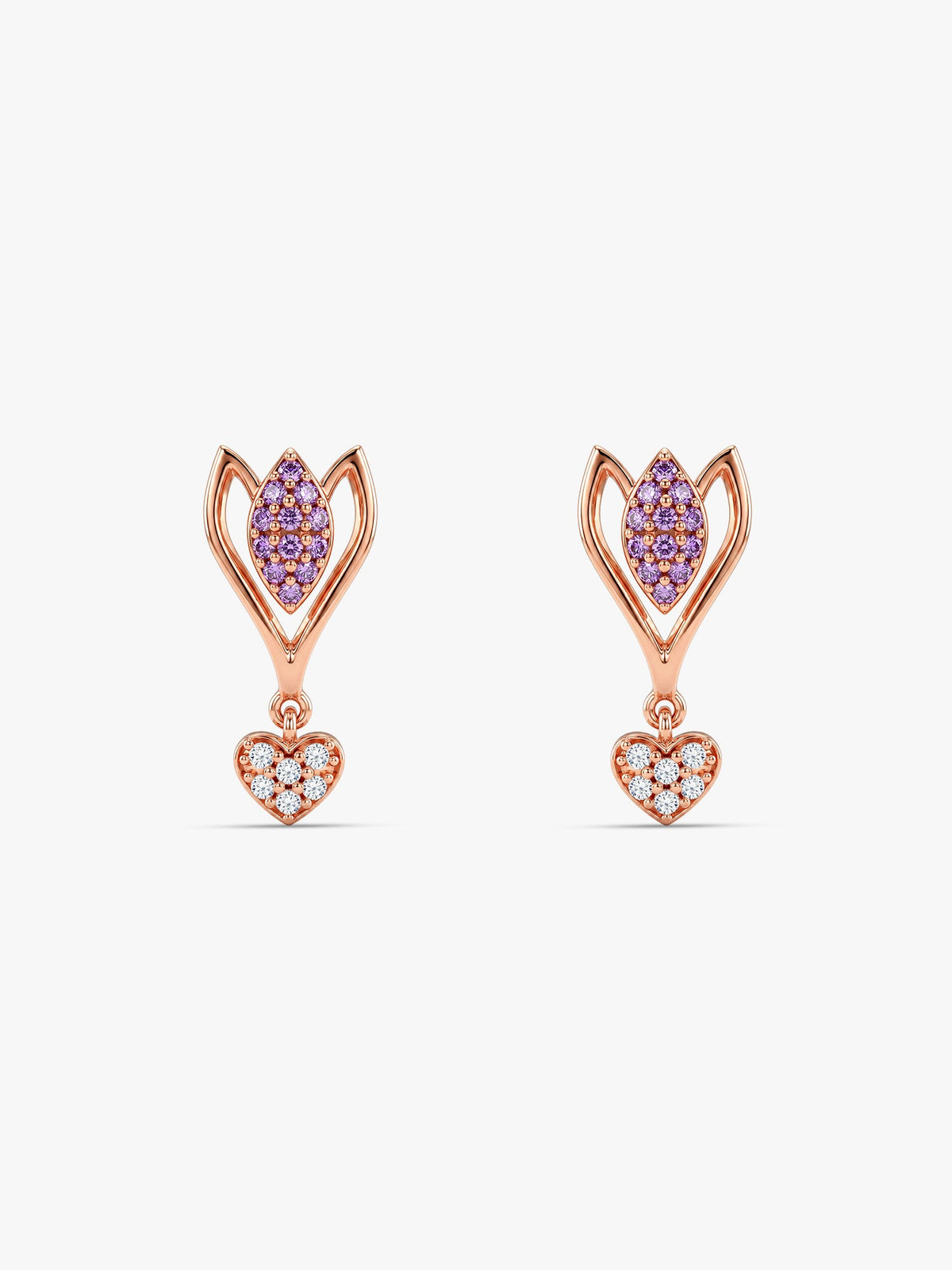Rose Gold Blossoming Crocus Earrings