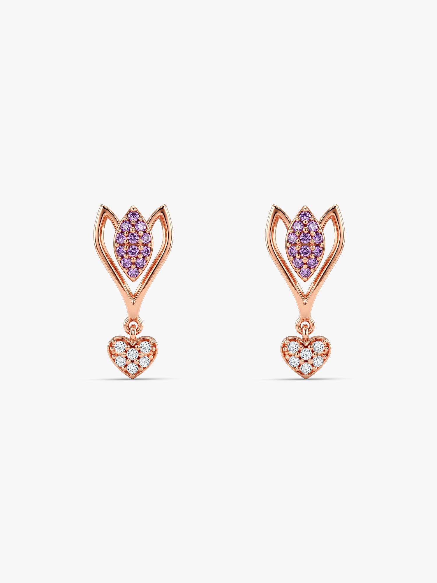 Rose Gold Blossoming Crocus Earrings