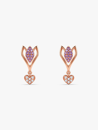 Rose Gold Blossoming Crocus Earrings