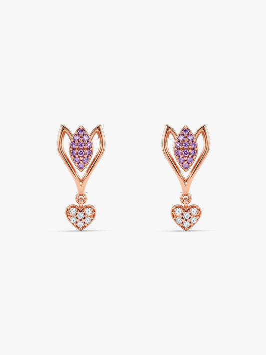 Rose Gold Blossoming Crocus Earrings