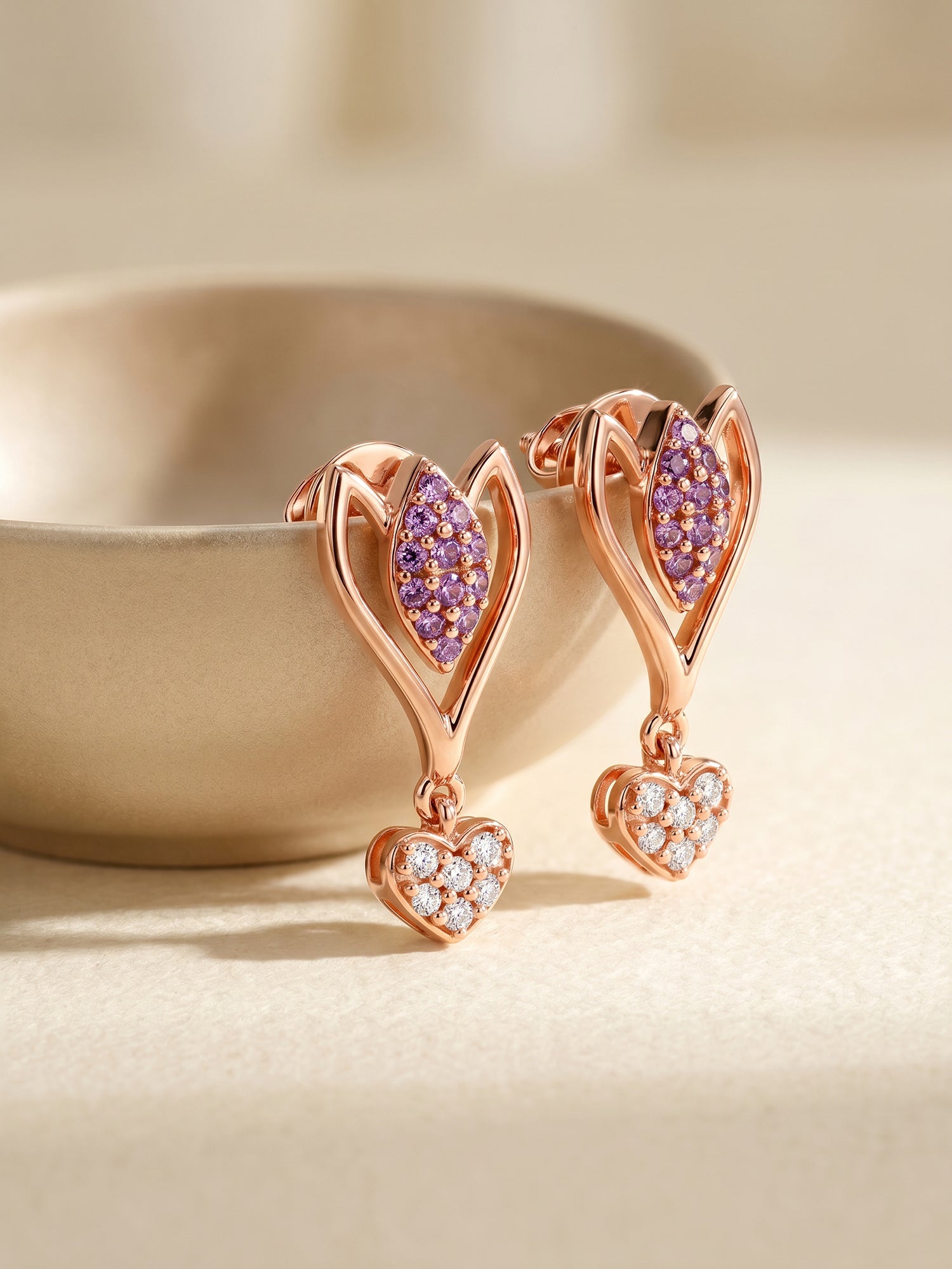 Rose Gold Blossoming Crocus Earrings