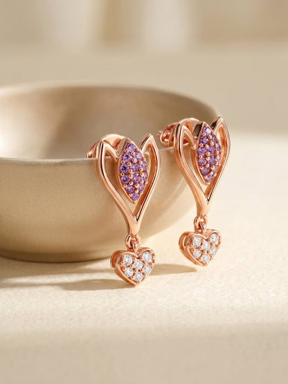 Rose Gold Blossoming Crocus Earrings