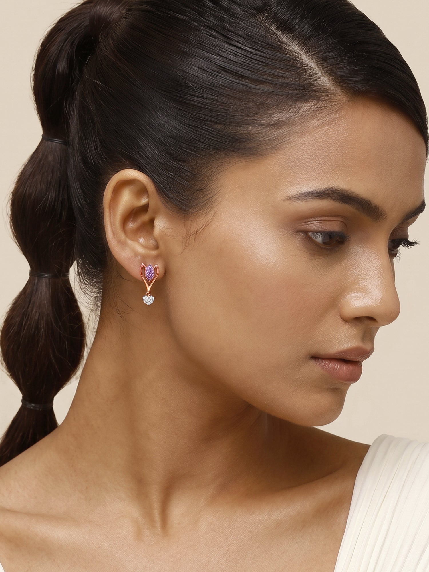 Rose Gold Blossoming Crocus Earrings