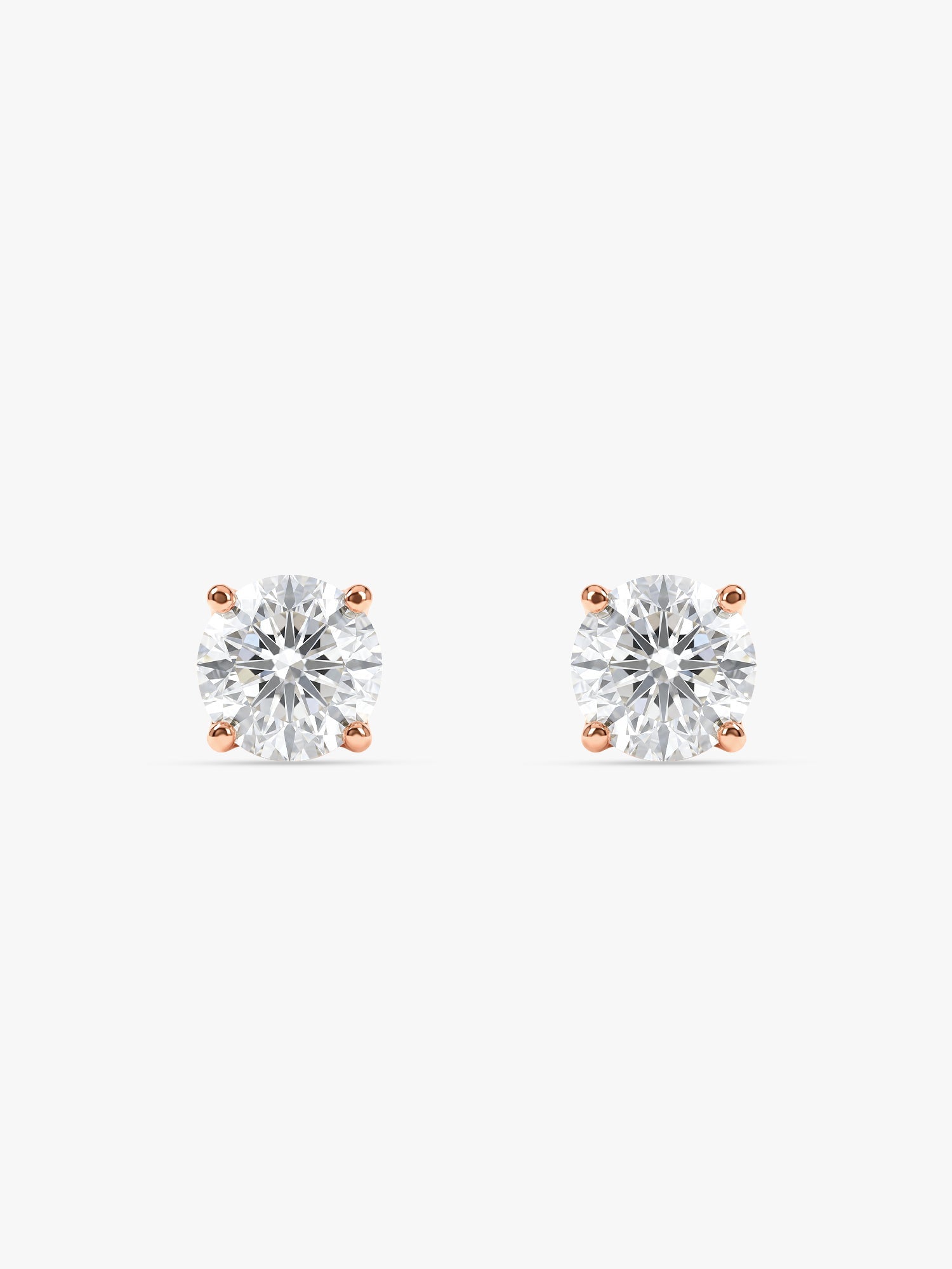 Rose Gold Classic Zircon Earrings