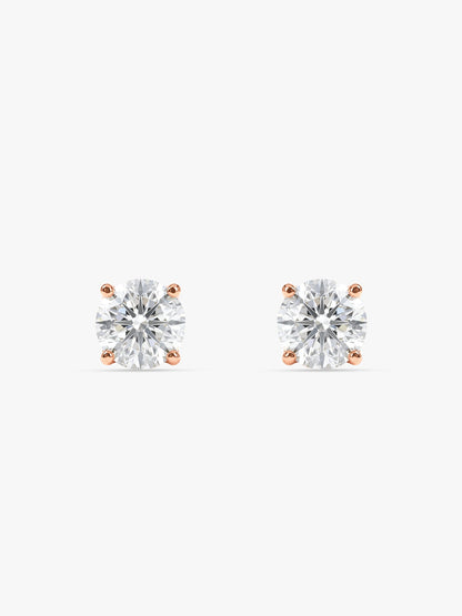 Rose Gold Classic Zircon Earrings