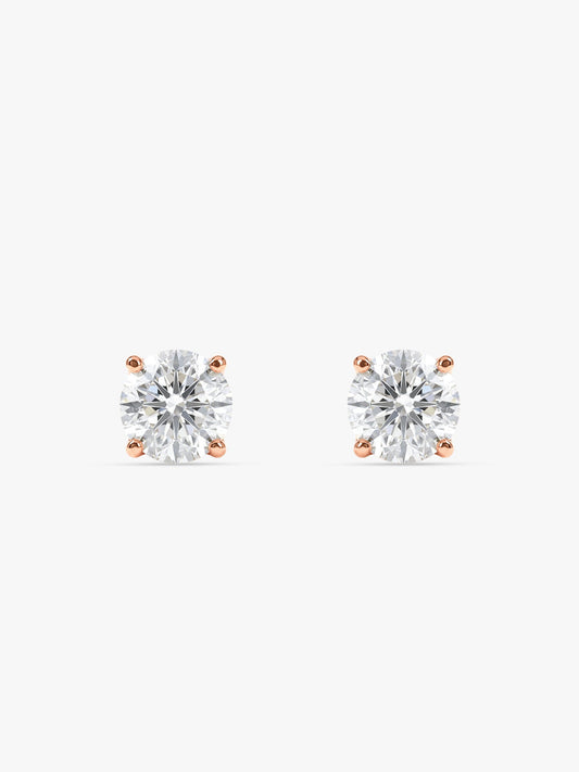 Rose Gold Classic Zircon Earrings