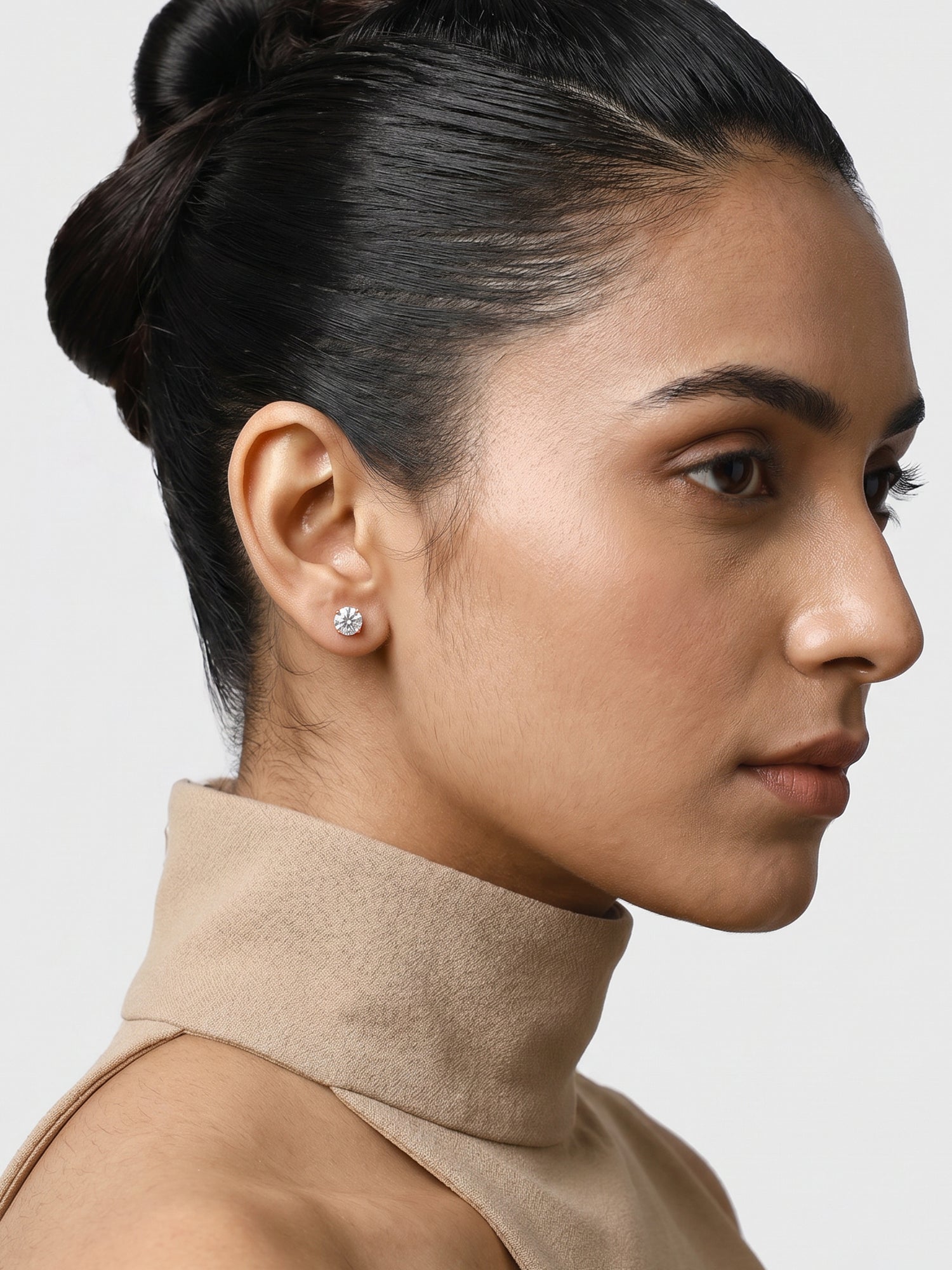 Rose Gold Classic Zircon Earrings