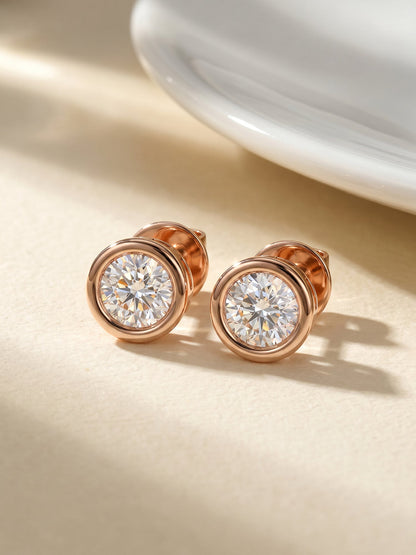 Rose Gold Dreamy Crush Dainty Stud Earrings