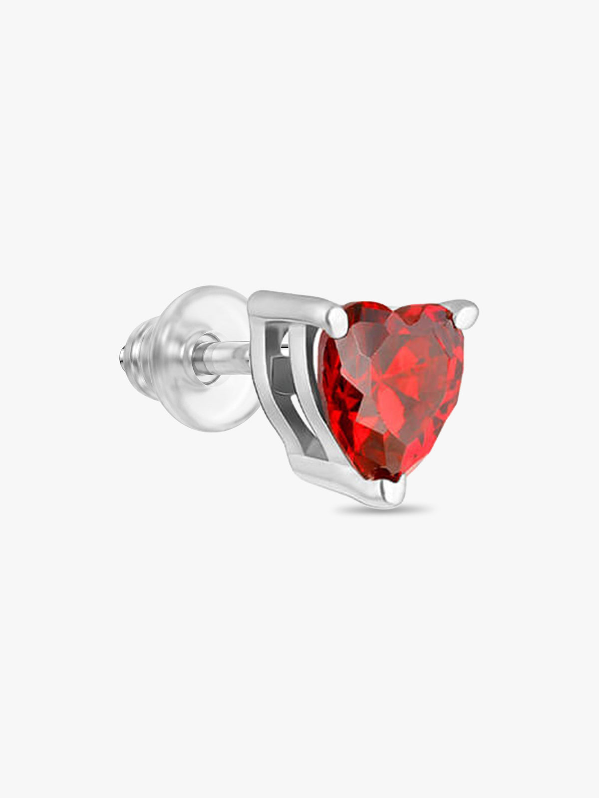 Silver Valentine Heart Stud Earrings