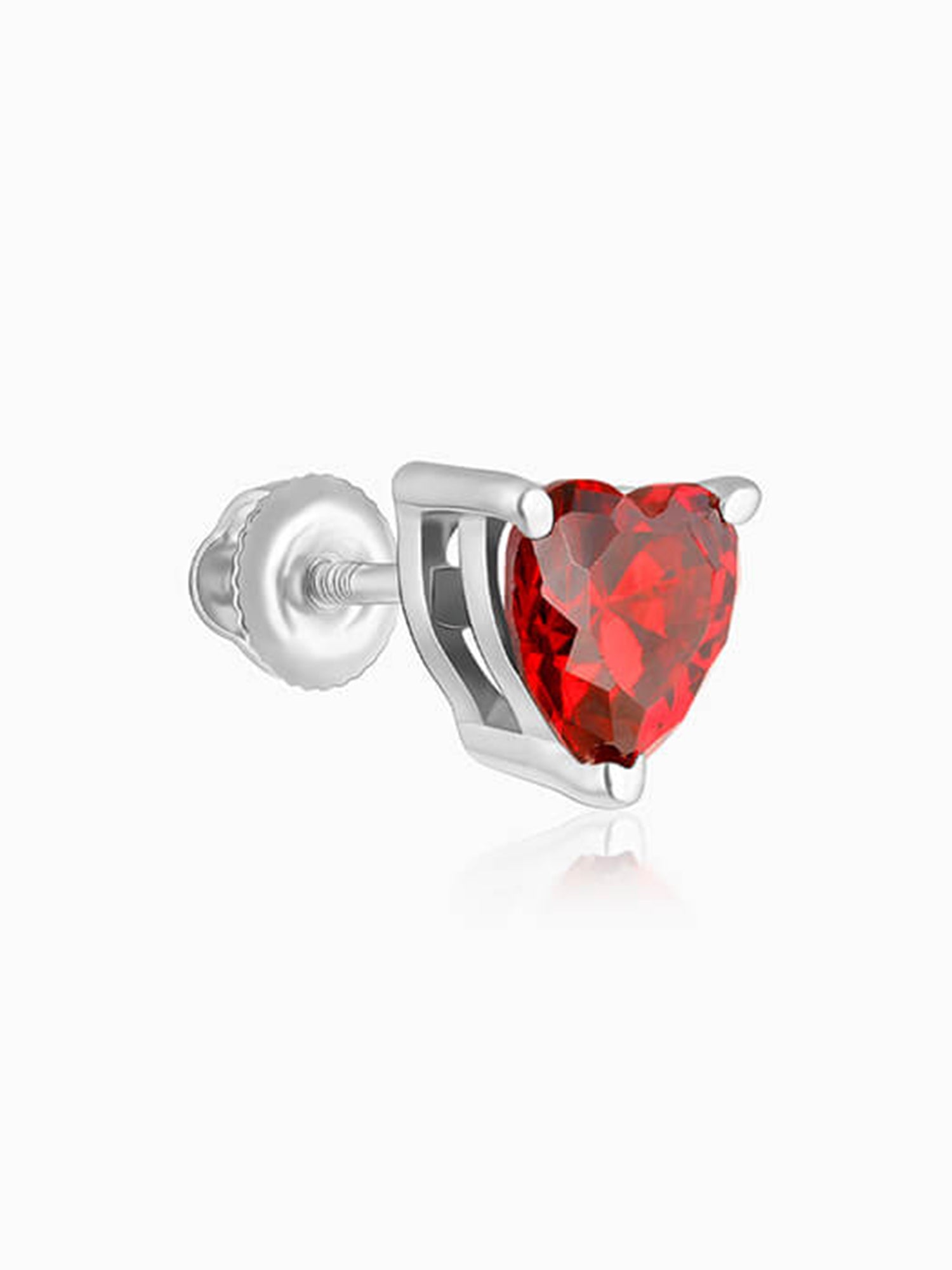 Silver Valentine Heart Stud Earrings