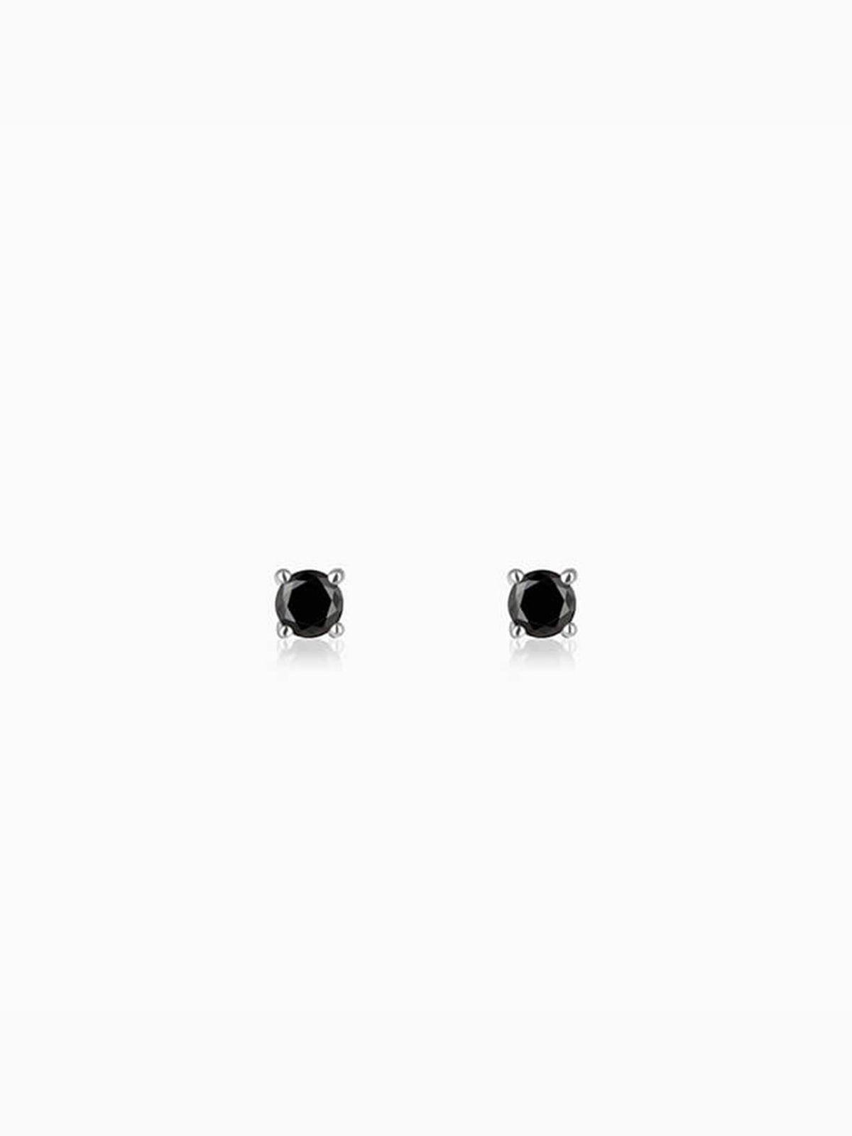 Silver Black Lover Stud Earrings